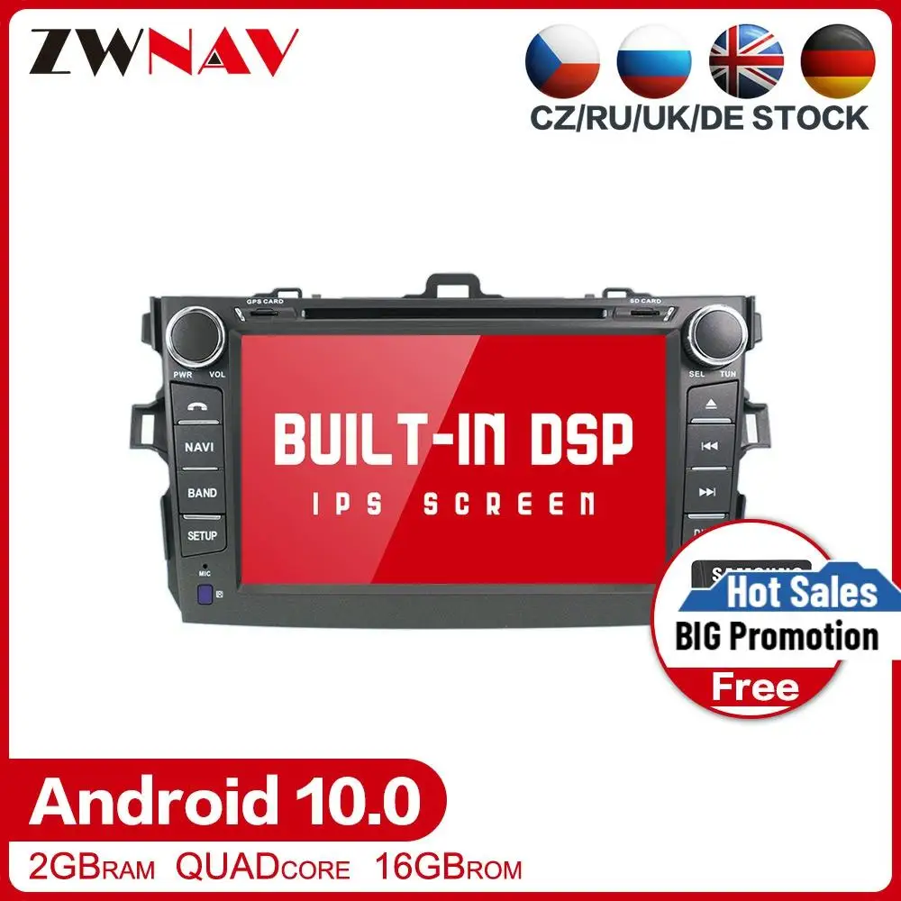 DSP Android 10 0 Автомобильный DVD стерео мультимедийный плеер для Toyota corolla 2007 2013 радио GPS