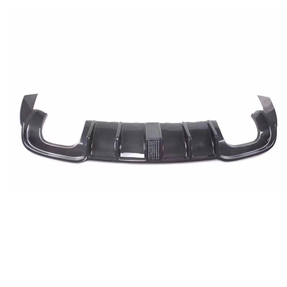 Углеродного волокна диффузор губа на задний бампер с светодиодный светильник