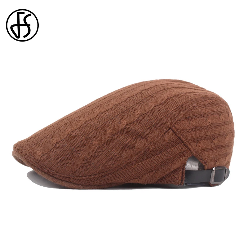 Женская трикотажная кепка берет FS однотонная Кепка в британском и западном стиле