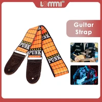 lommi guitar strap nylon jacquard weave strap leather end length adjustable for electric guitar acoustic guitar ukulele and bass