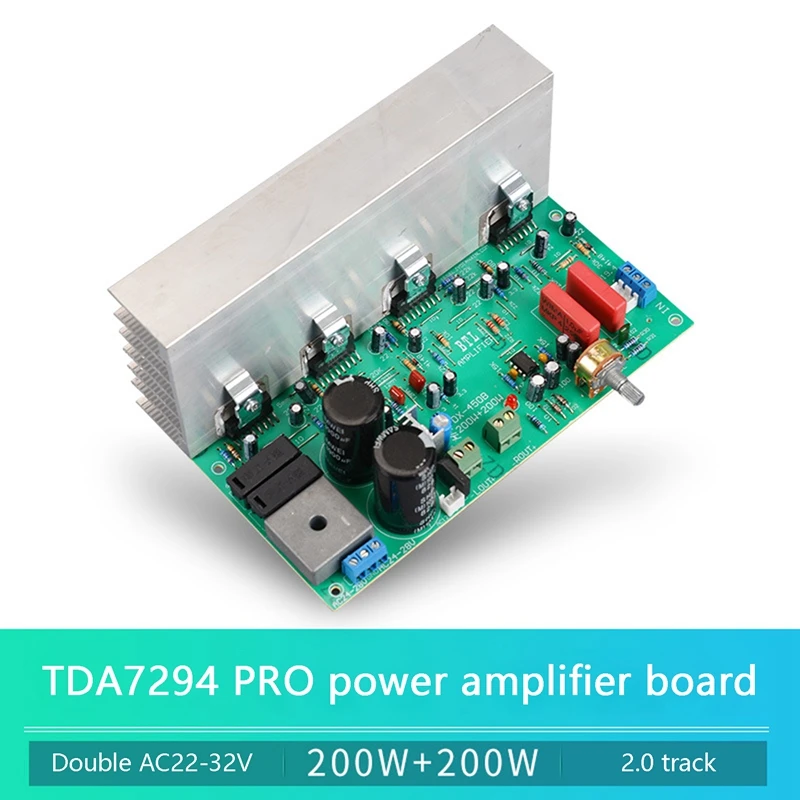 

TDA7294 PRO Amplifier Audio Board 200W+200W 2.0 Channel HiFi High Power Amplifier Board for Speaker Home Audio DIY
