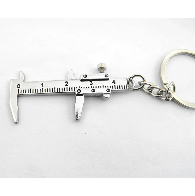 

1PCS 2 Colors Special Novelty Movable Tool Parts Simulation Vernier Caliper Model Slide Ruler Key Chain Keyring Gift