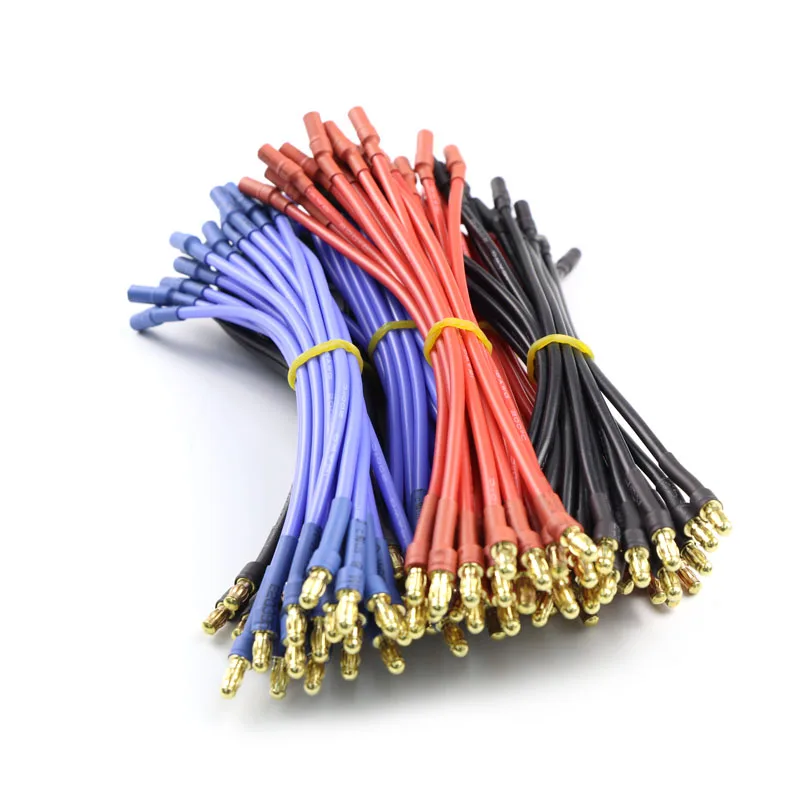

3PCS Amass 3.5mm Banana Connector 16AWG Silicone Extension Wire 100mm 200mm 30cm 400mm 500mm for RC Drone Motor ESC DIY Parts