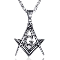 ag freemasonry pendant necklace for men fashion metal accessorie male chain on the neck retro party jewelry cool stuff wholesale