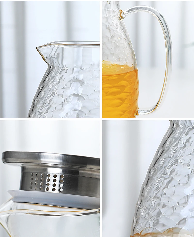 2000ml Jug Teapot Kettle High capacity Glass Fish scale Water Pot Lemonade Heat-resistant Explosion-proof Heatable Carafe 1500ml | Дом и сад
