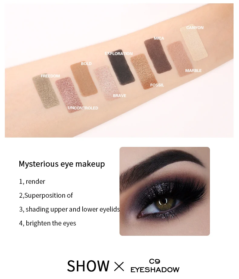 Pudaier 9 цветов матовые блестящие тени для век Pallete Sunset Polar Light Milky Way Serices Профессиональные Тени для век Палитра для глаз