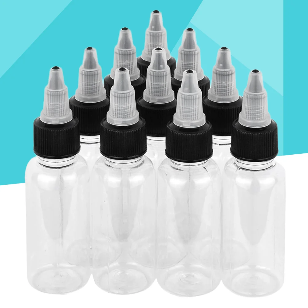 

10pcs 30ml Empty Ink Bottles Transparent Pigment Storage Bottles with
