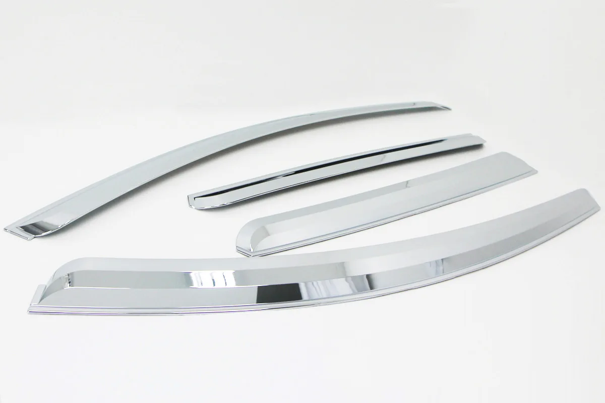 

Chrome Door Visor Side Window Deflector Shade Sun Rain Shield Silver Trips Eaves for Chevrolet Captiva