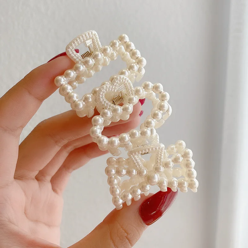 

French Style Fashion Small Pearl Girls Hair Claws Crab Hair Hairpin Fairy Retro Hair Clips Hair Accessories For Women Ornament