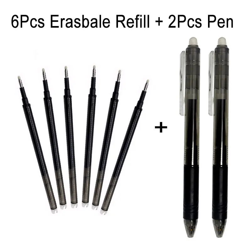 Стержни для гелевых ручек со стираемыми чернилами 6 + 2 шт./компл. 0 7 мм школьные и