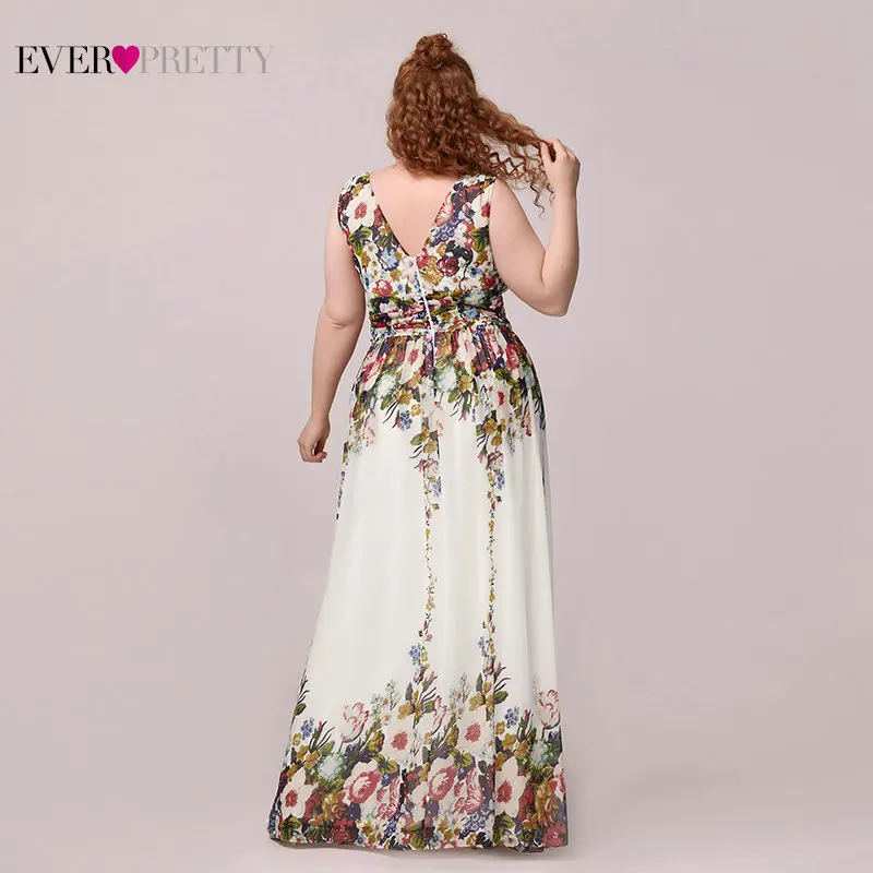 Ever Pretty Plus Size Evening Dresses Long Elegant V-neck Chiffon A-line Sleeveless Sexy Burgundy Party Dress Robe Soiree 2021 | Свадьбы и