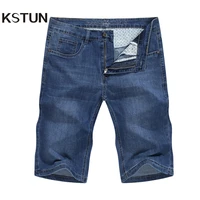 kstun men jeans pants denim short jeans stretch slim fit light blue fashion pockets designer man jeans brand shorts good quality