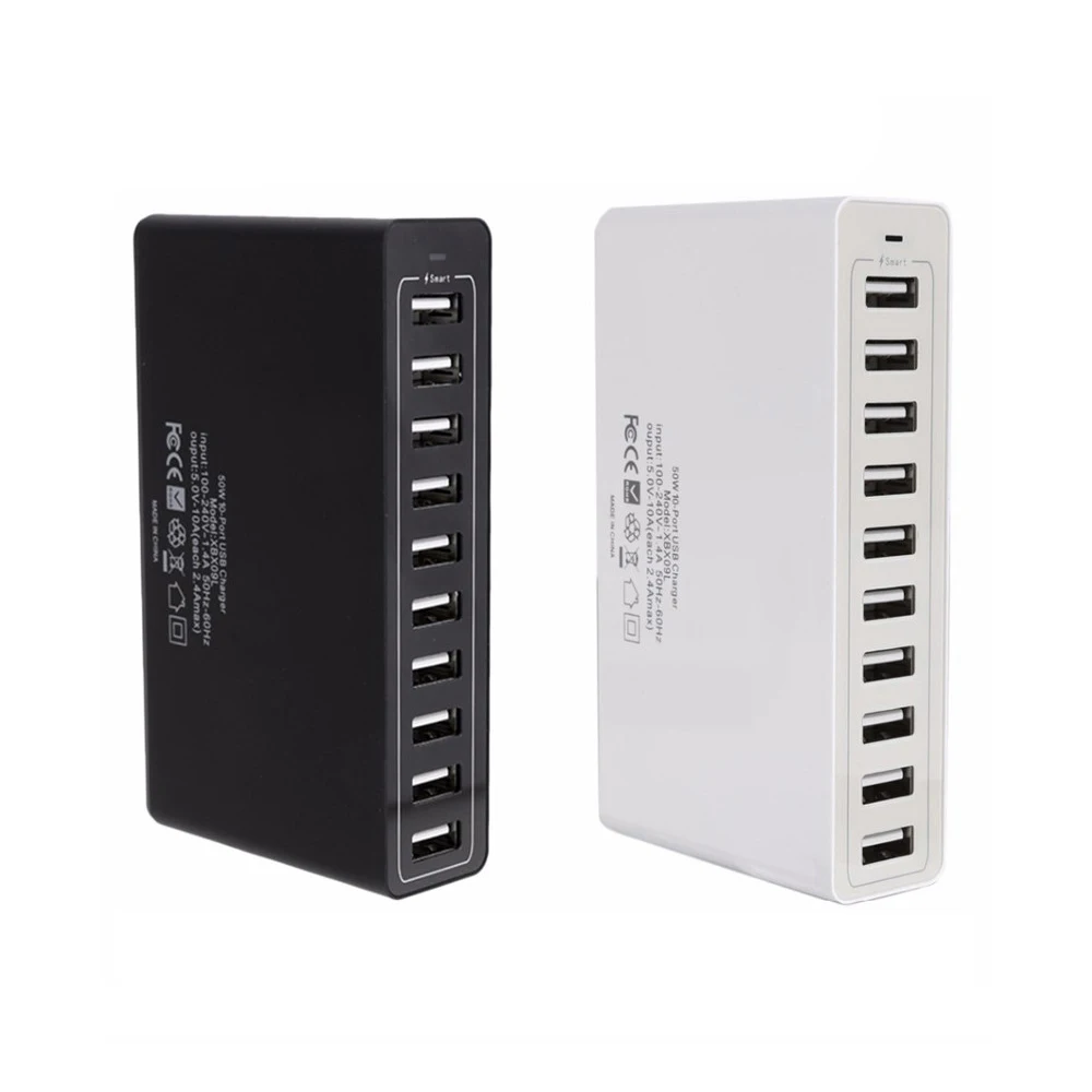 Multiple USB Charger Fast charging 10 Ports Desktop 60w Smart Quick Charging Mobile For iPhone Samsung xiaomi | Мобильные телефоны