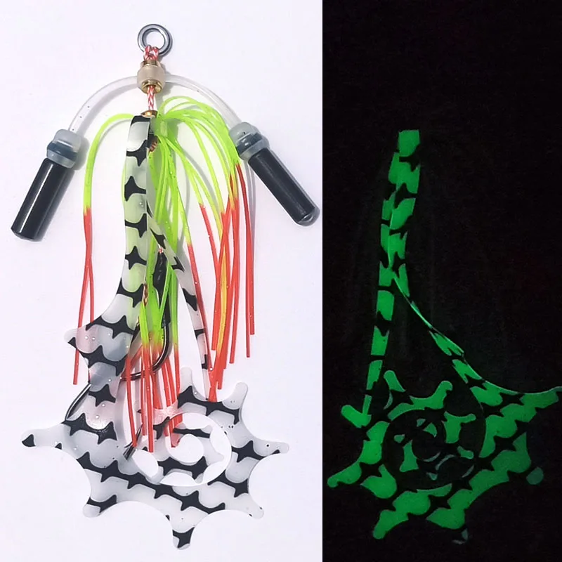 

10pcs Size 15# Snapper skirt Silicone Skirt with bell Rubber jig skirt hooks Assist hook jigging hook sea fishing hook Jig head