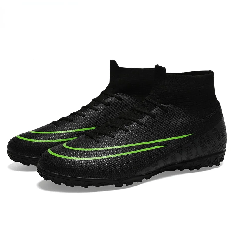 

Men's Soccer Shoes High Ankle Cleats Teenager Breathable Sneakers Grass Training FG / TF Size 35-45 Kids Antiskid Football Boots