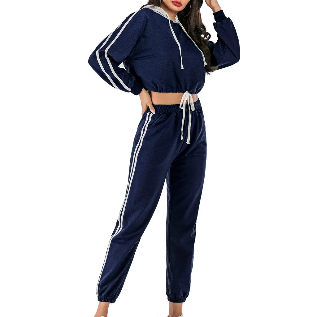 Женский однотонный спортивный костюм женский комплект из топа и брюк 2 предметов