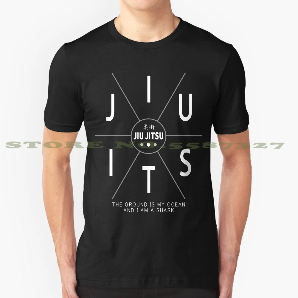 

Jiu Jitsu - The Ground Is My Ocean And I Am A Shark, модная Винтажная футболка, футболки, Jiu Jitsu Mma Ju Jitsu Bjj боевые искусства