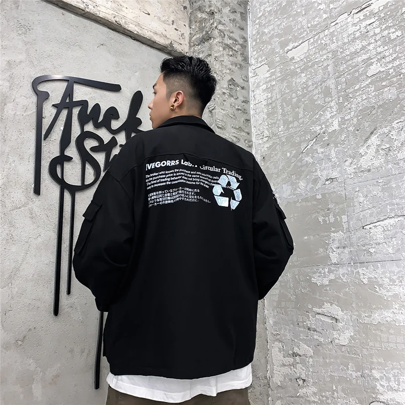 Грузовой куртка Для мужчин многофункциональные карманы s отложной воротник в