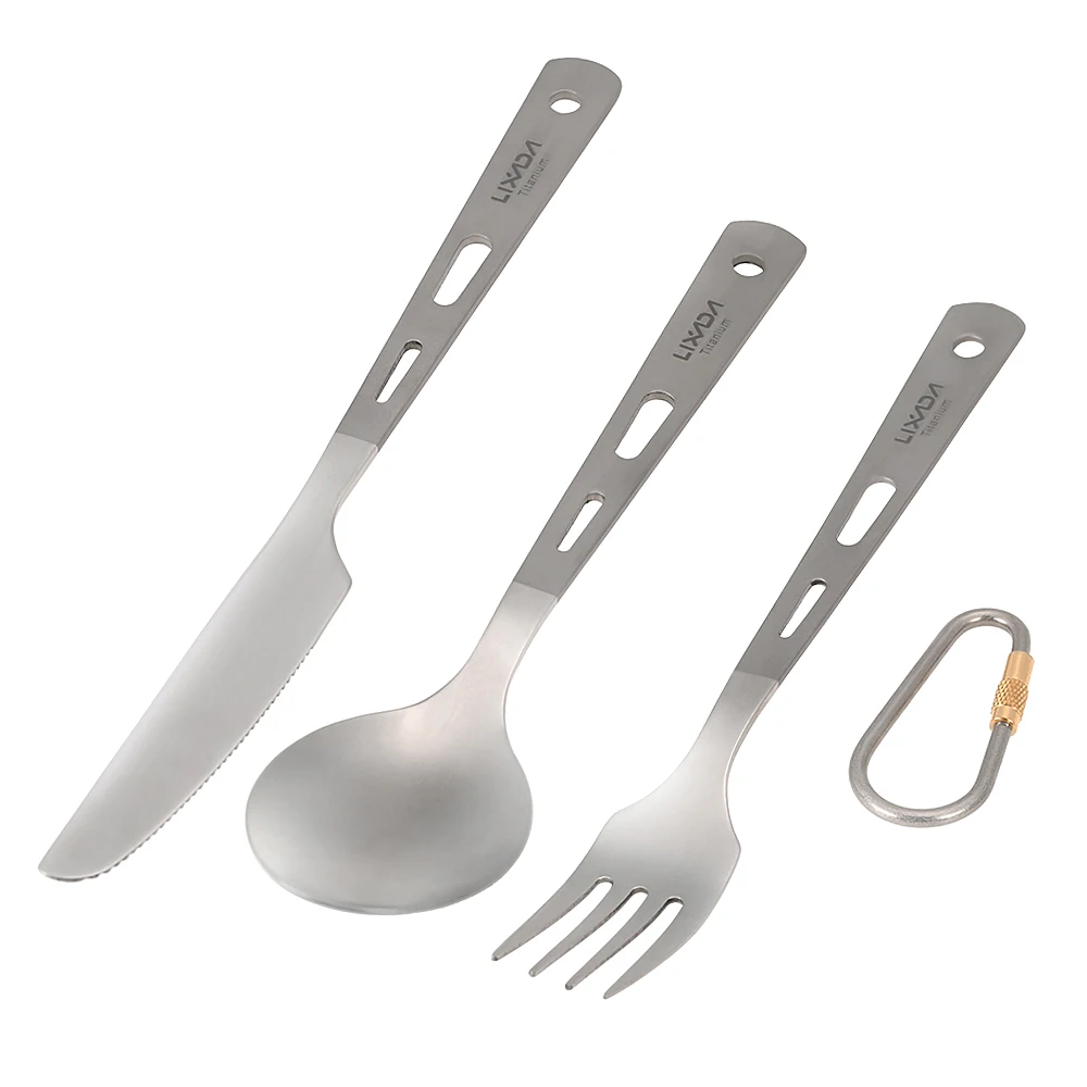 Титановая посуда вилка ложка нож палочки для еды ультралегкий набор столовых