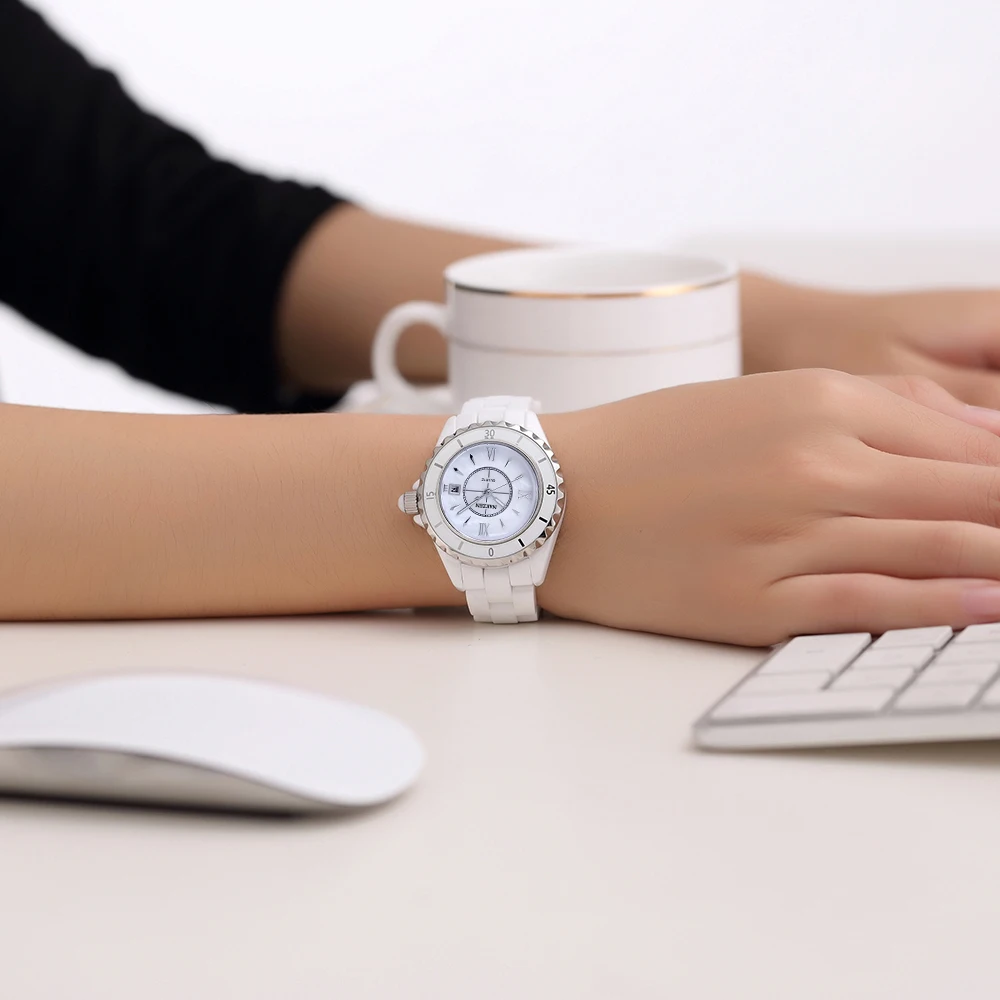 Женские керамические часы женские кварцевые наручные с зыбучим песком топ-бренд