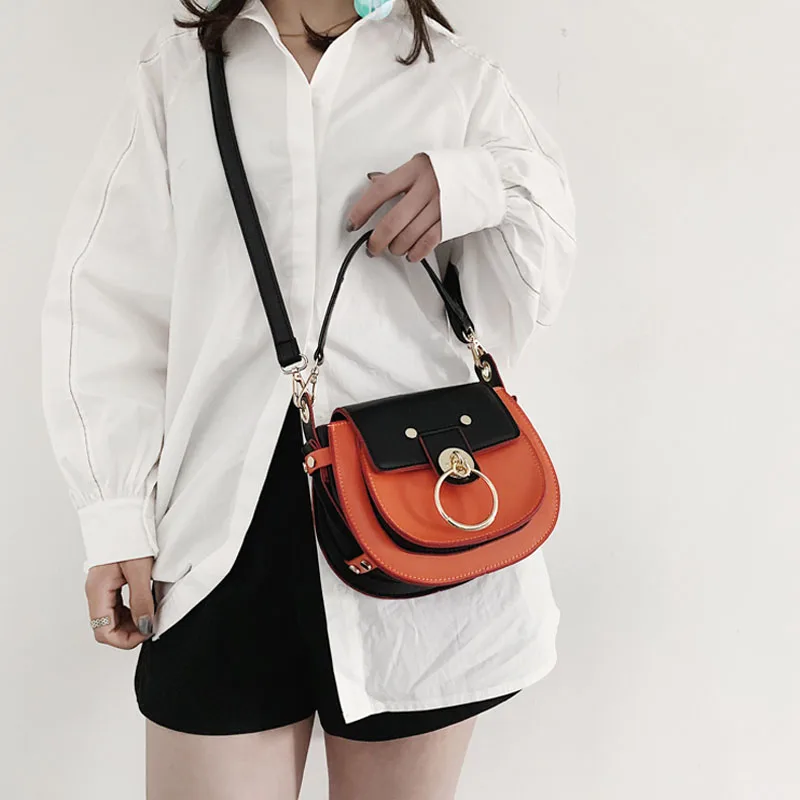 Женская сумка через плечо модная седельная сумки с ручками для девочек высокое