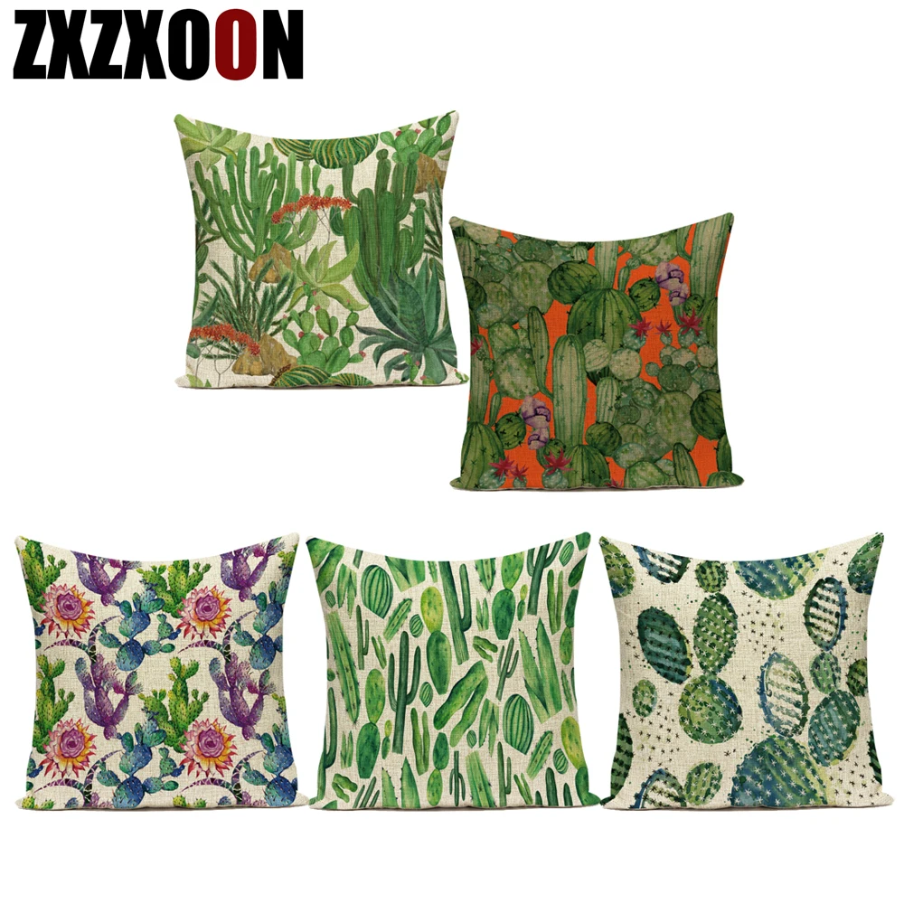 

Полиэстер Декоративные диванные подушки тропический зеленый Подушка-кактус подушка для дивана украшения дома Capa De Almofadas