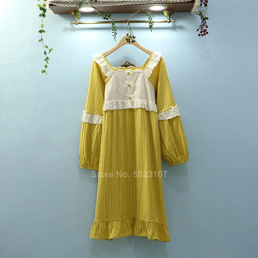 Женский пижамный комплект из чистого хлопка с воротником Питер Пэн кружевное