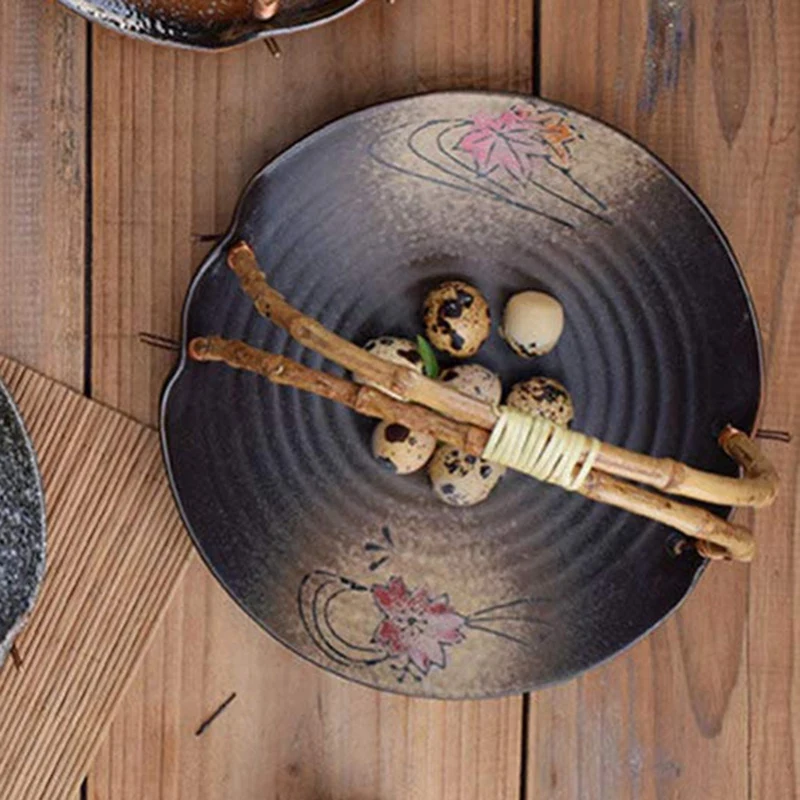 

Fruit Basket with Handle Ceramic Fruit Serving Plates Modern Decorative Fruit Stand Holder for Counter (Random Color)