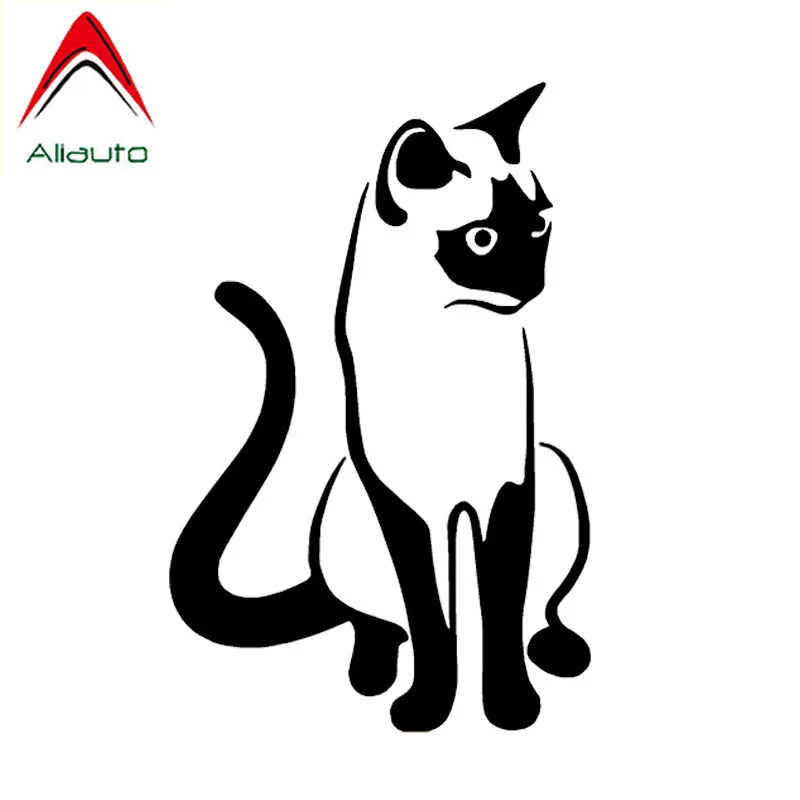 

Aliauto Creative Cute Car Sticker Pet Cat Vinyl Sunscreen Anti-UV Reflective Decal Accessories Decorative Black/Silver,11cm*17cm