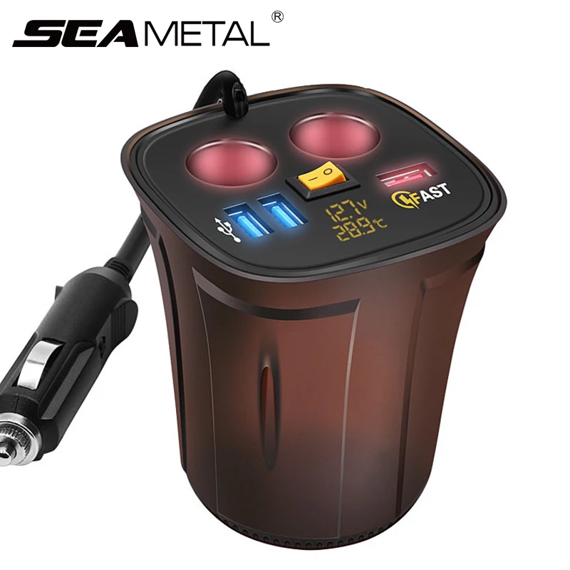 Зарядное устройство для прикуривателя 3 USB светодиодный дисплей напряжение 12 в-24