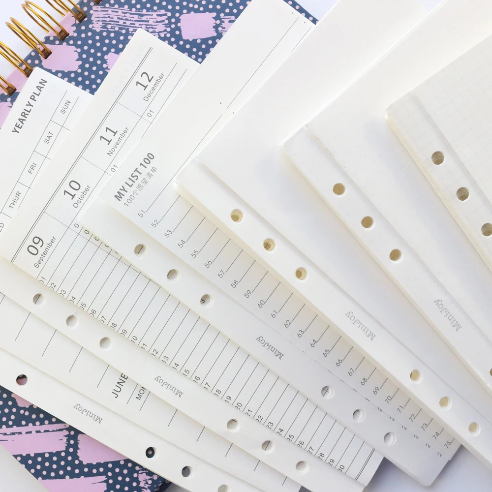 Domikee Новые Классические Заполняемые внутренние бумажные листы с 6 отверстиями