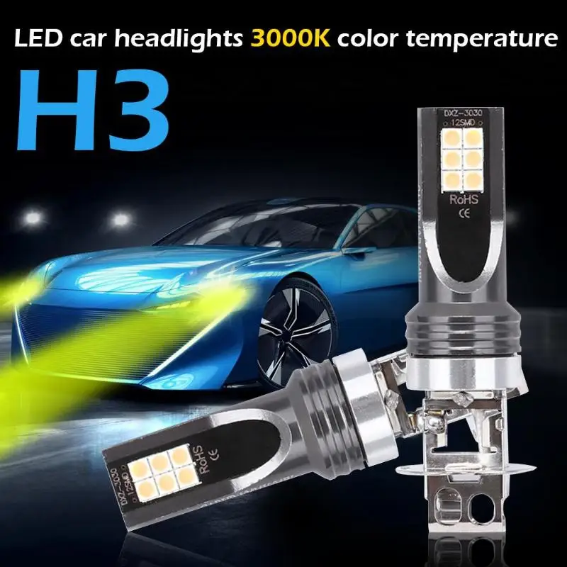 

2x 9005 9006 H1 H3 H7 H11 LED Car Headlight Bulbs 3000K Headlamp Fog Light Bulbs Environmental Protection and Durability