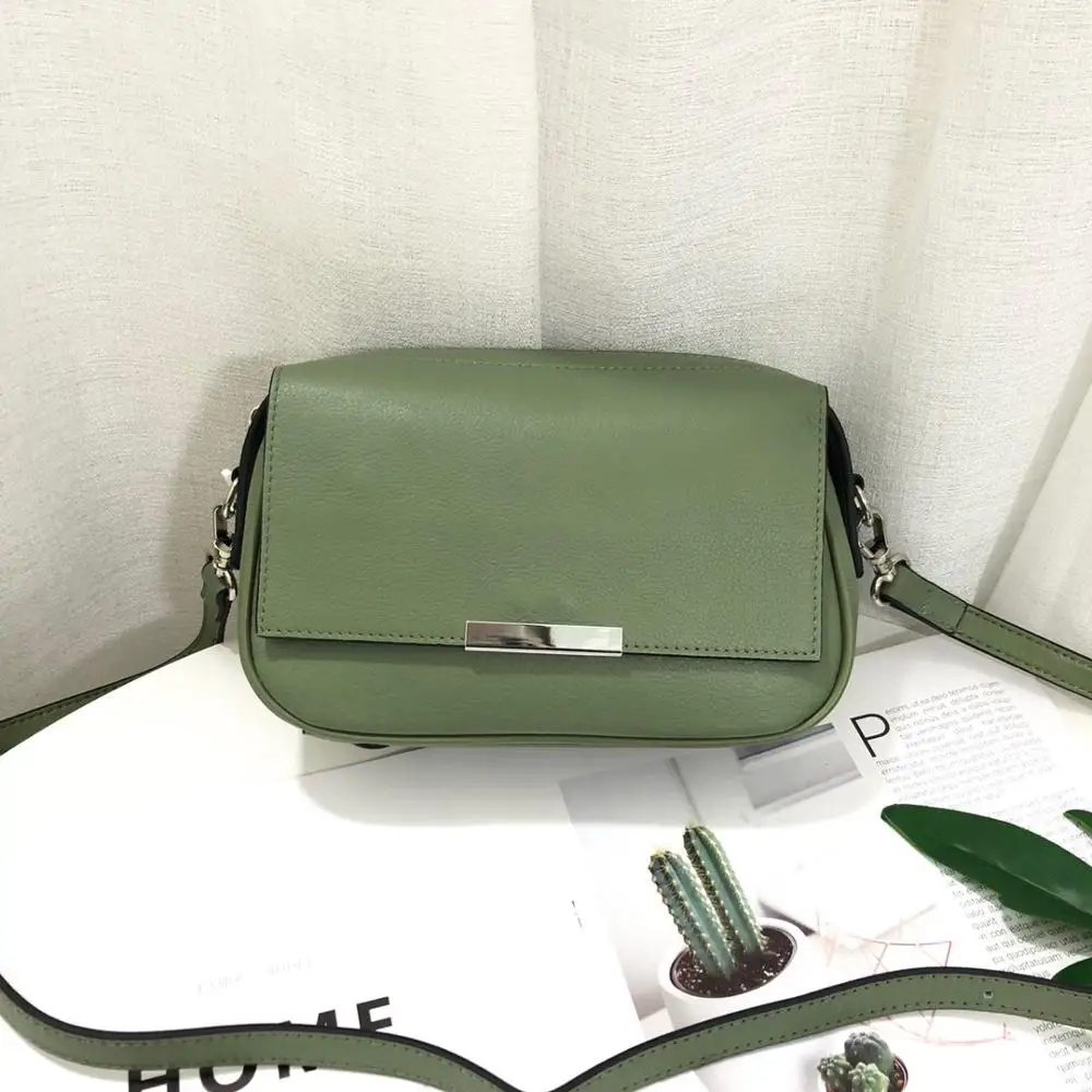 

free shipping 2020 the new style simple and vingate genuine cow leather women one shoulder bag crossbody bag21 cm 6color