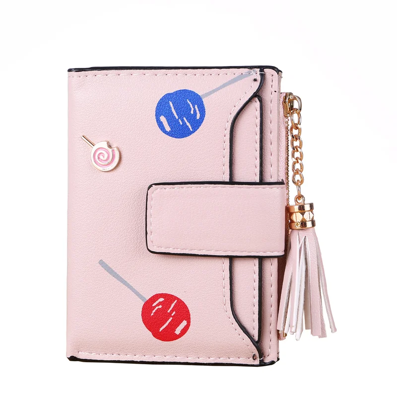 2020 винтажный женский кошелек с бахромой кожаный короткий маленький на молнии и