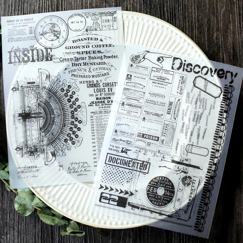 8 листов/упаковка А5 черно белые винтажные бумажные наклейки для скрапбукинга