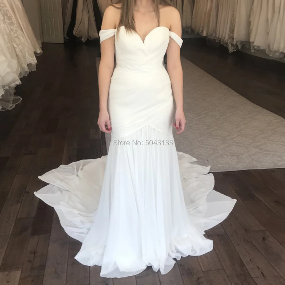 Очаровательные плиссированные шифоновые Свадебные платья русалки 2020 пикантные