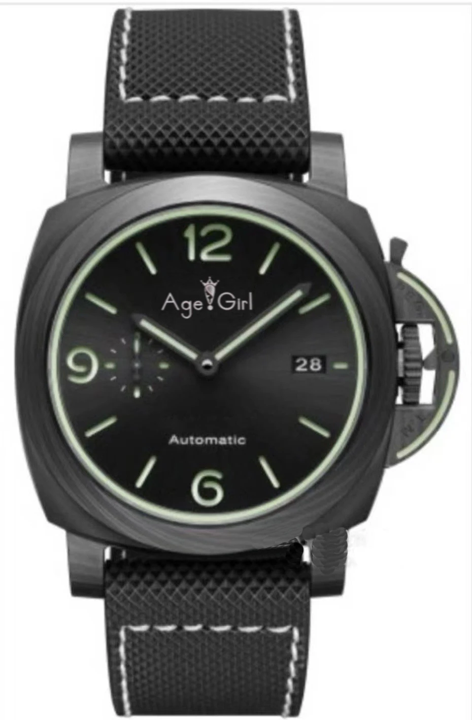 Часы Мужские автоматические механические из углеродного волокна титана черного