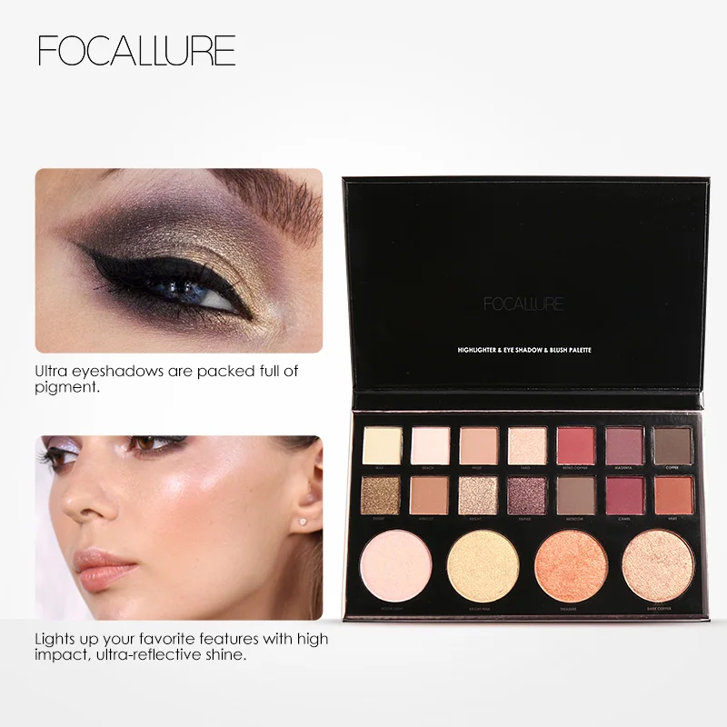 FOCALLURE Новый сильно пигментированный блеск для глаз Тень вспышка мерцающие тени