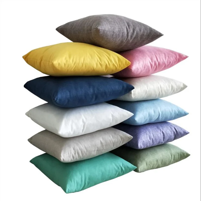 

solid Throw Pillows Covers soft cotton linen Cushion Covers Seat Sofa Embrace Cheaper Decorative Pillowcase for Home Decoration
