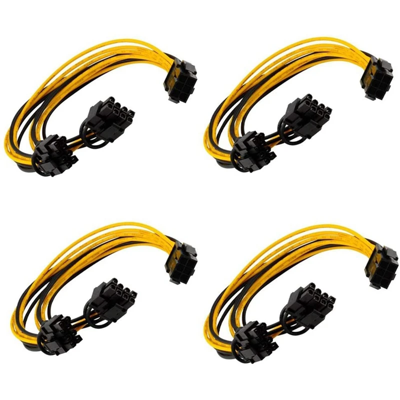 

6 Pin PCIe to 2 x PCIe 8 (6+2) Pin Motherboard Graphics Video Card PCI-e Splitter Hub Power Extension Cable(4 Pack 20cm)