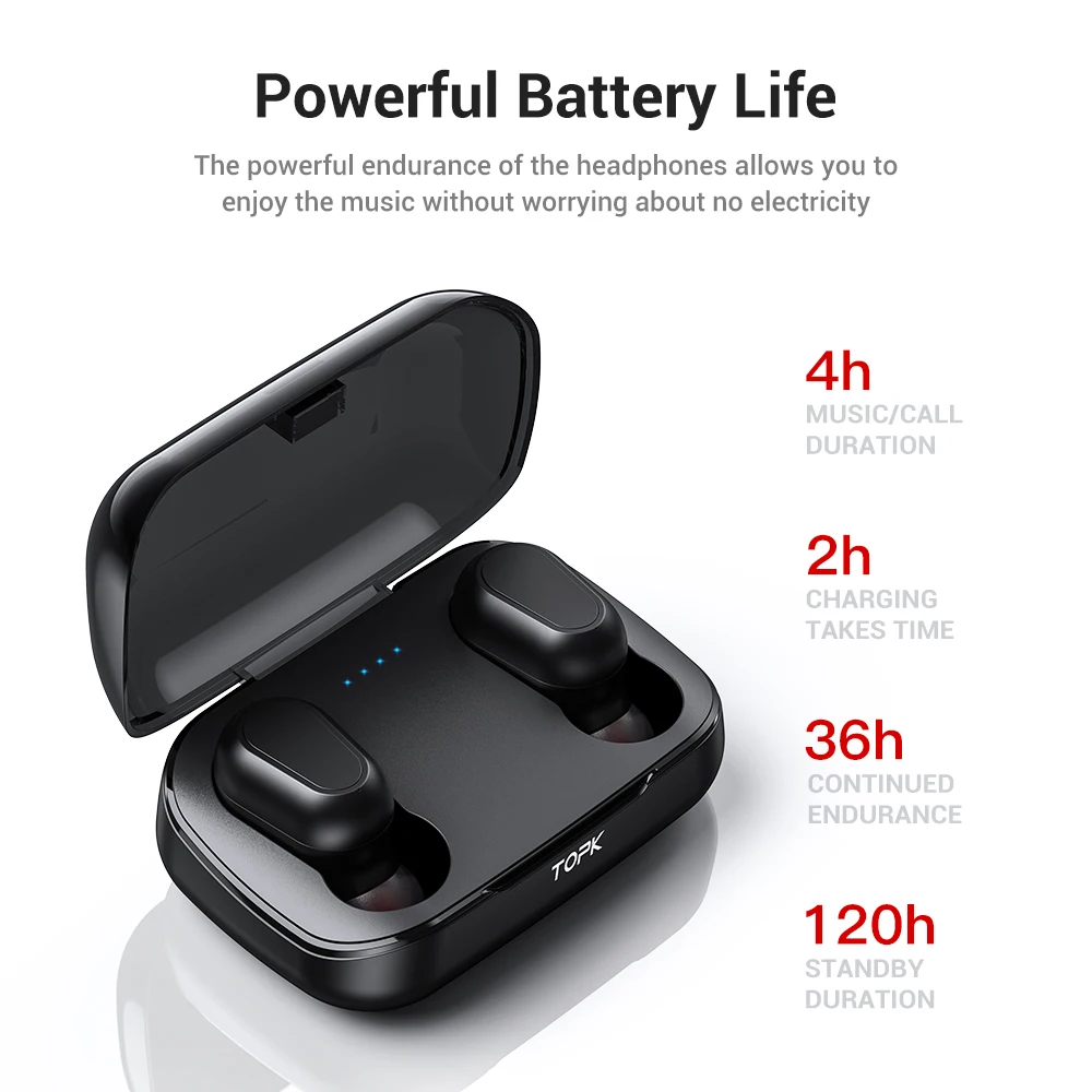 TWS наушники TOPK с микрофоном и поддержкой Bluetooth 5 0|Наушники гарнитуры| |