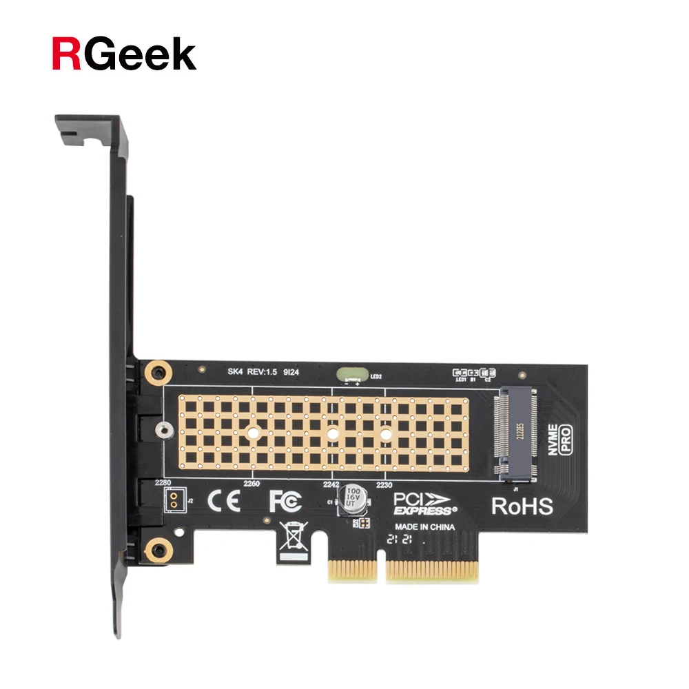 RGEEK M.2 NVMe SSD NGFF TO PCIE X4 adapter M Key interface card Suppor PCI Express 3.0 x4 2230-2280 Size m.2 FULL SPEED good | Компьютеры