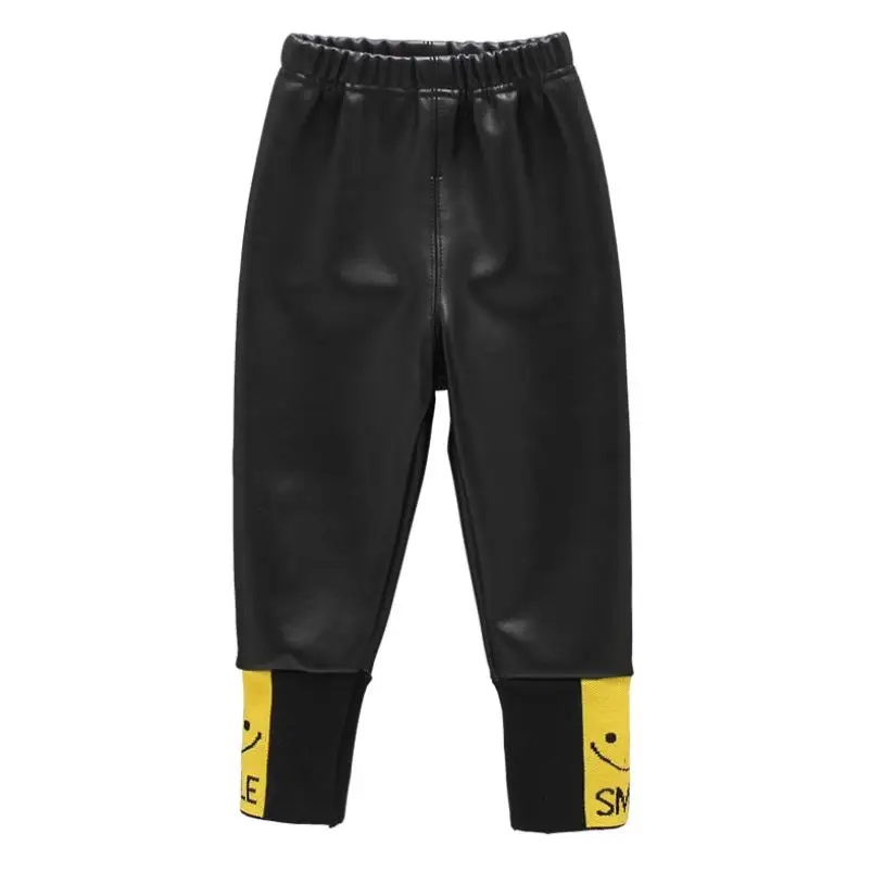 Новые детские зимние повседневные кожаные штаны утепленные теплые для мальчиков