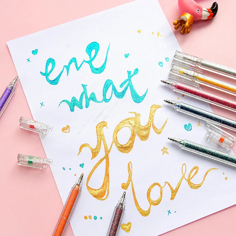 Гелевая ручка для вспышки цветная нейтральная флуоресцентная перламутровая с