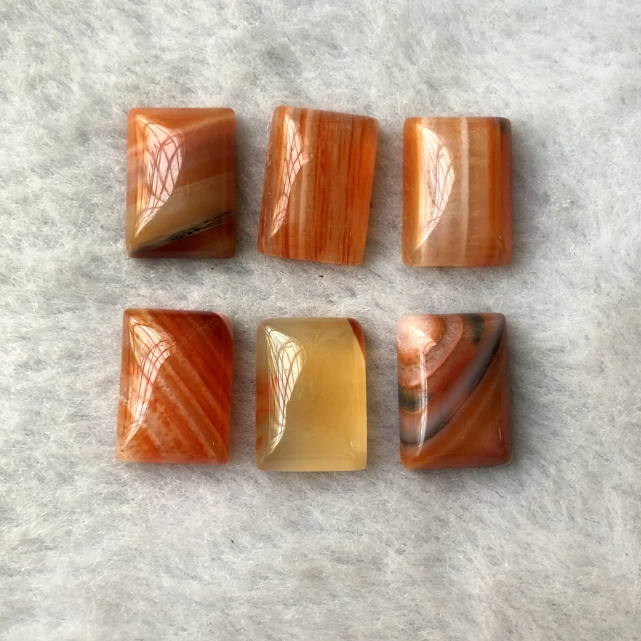 

Wholesale 10pcs Natural Red Carnelian Agate Beads Cabochon 13x18mm Rectangle Gemstone Cabochon Ring Face for Jewelry making