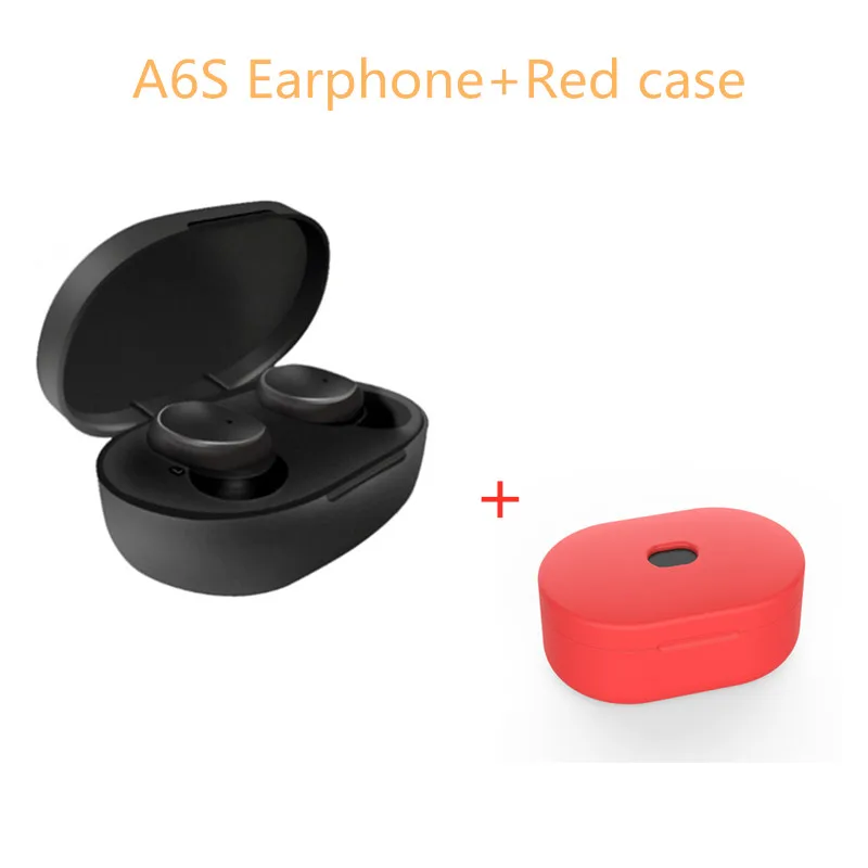 Красный Новинка A6S Bluetooth гарнитуры против Redmi Airdots беспроводные наушники 5,0 TWS наушники с шумоподавлением микрофон для iPhone Xiaomi huawei jbl - Цвет: Красный