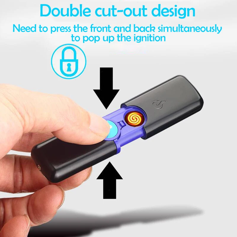New Mini Pop-up USB Charging Cigarette Lighter Electronic Rechargeable Windproof Portable Ignition | Дом и сад