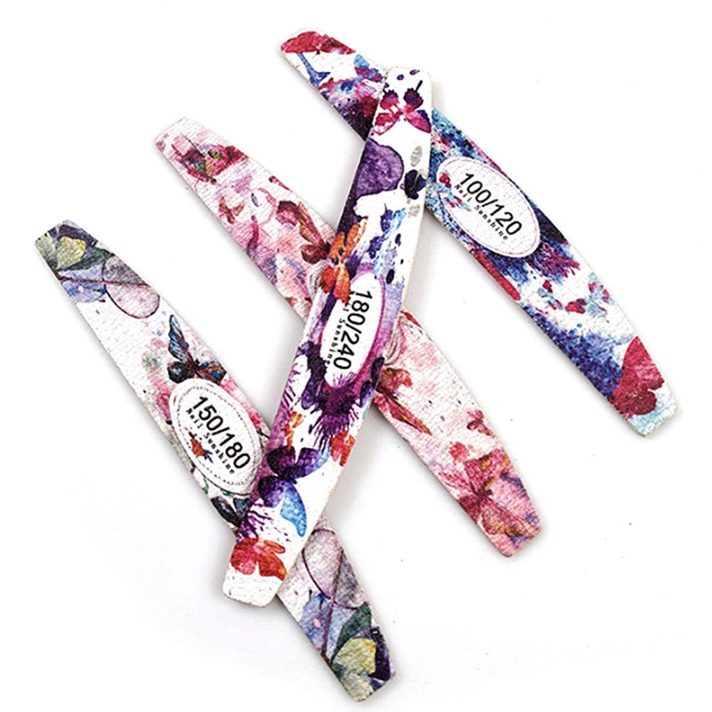 

50Pcs/lot Wooden Nail Files 100//120/180/240 Professional Wood Nail Buffer nail art tools