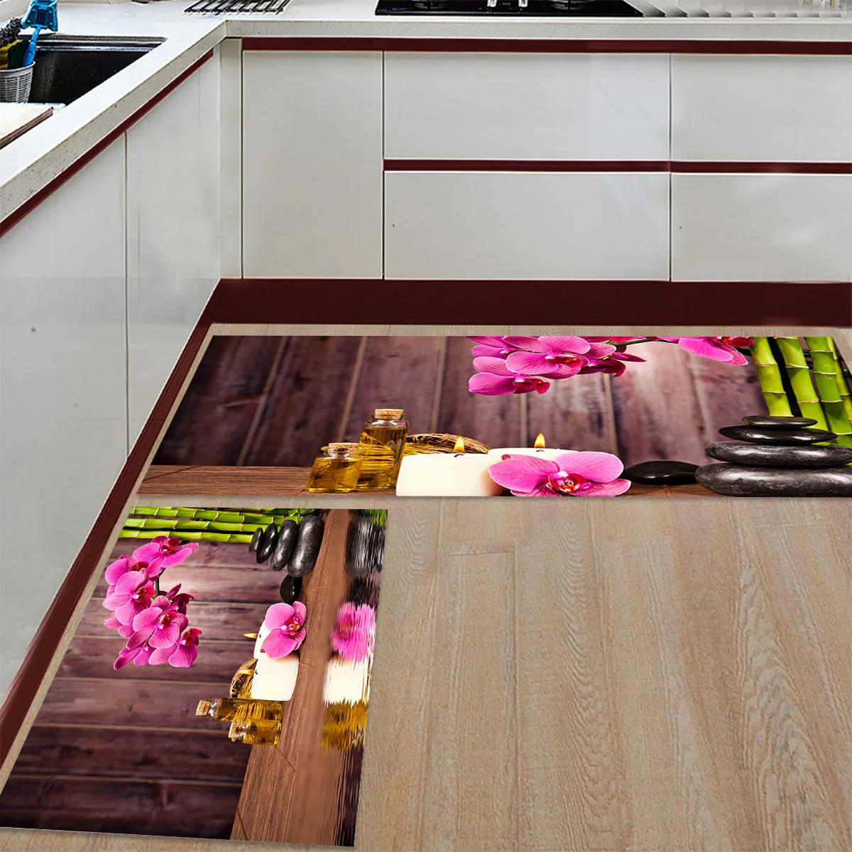 2 шт./компл. Spa каменные цветы бамбуковые кухонные аксессуары дверной коврик Tapete