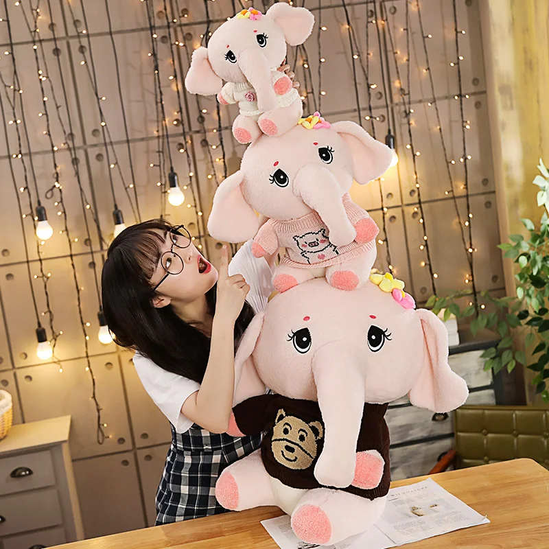 

Cute plush toys gifts Sakura little cute elephant dressing fashion elephant multi-size pillow doll gift essential furniture deco